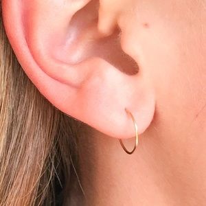 14K SOLID GOLD Hoops